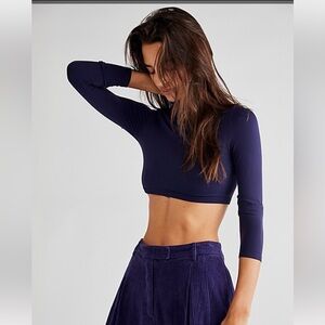 Free People Super Crop Seamless Turtleneck